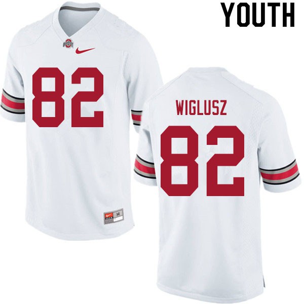Ohio State Buckeyes #82 Sam Wiglusz Youth Stitch Jersey White OSU15802